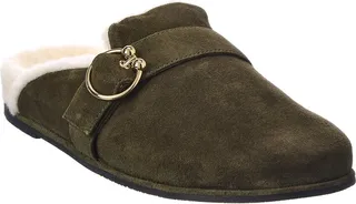 Stuart Weitzman Cozy Luxering Suede & Shearling Clog