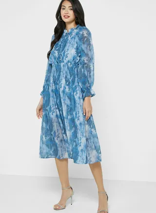 Printed A-Line Dress