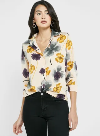 Printed Button Down Shirt