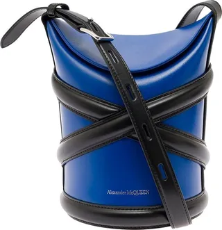 Alexander McQueen The Curve Logo Printed Bucket Bag