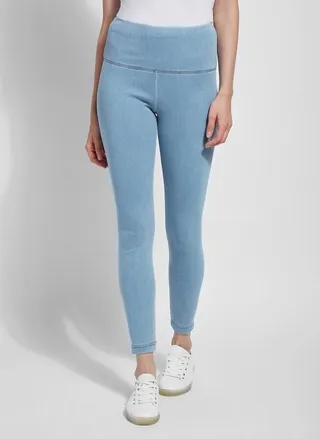 Denim Legging in Bleached Blue