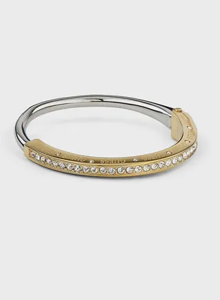 Half Round Pave Bangle Bracelet