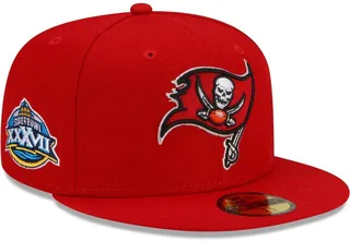 Men's New Era Red Tampa Bay Buccaneers Patch Up Super Bowl Xxxvii 59FIFTY Fitted Hat
