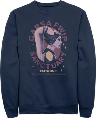 Men's Star Wars: The Book of Boba Fett Garsa Fwip Sanctuary Sweatshirt - Navy Blue - Medium