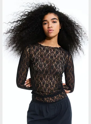 Lace Boat Neck Top