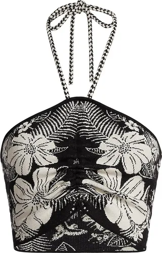 Macaw Elegance Halter Knit Top