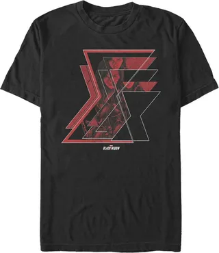 Men's Marvel Black Widow Hourglass Reflection T-Shirt - Black - 3X Large