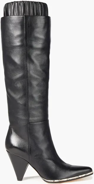 Leather knee boots