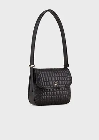 Small la Prima bag in croc-quilted nappa leather