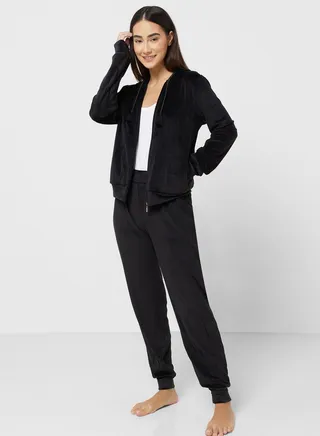 Zippered Hoodie & Pyjama Set