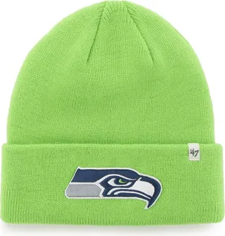 Men's '47 Neon Green Seattle Seahawks Secondary Basic Cuffed Knit Hat