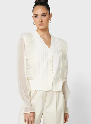 Ruffle Detail Cardigan