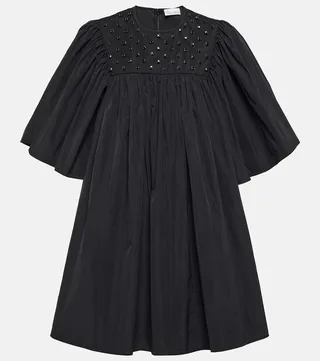 Embellished taffeta minidress