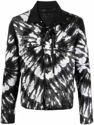 Drill tie-dye denim jacket