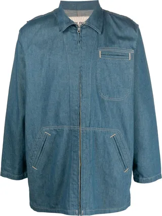 Zip-Up Denim Shirt Jacket