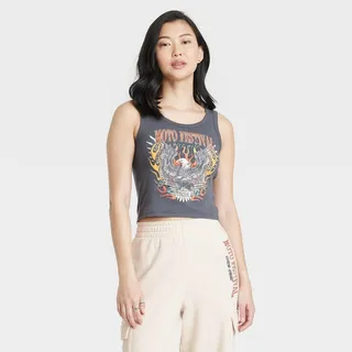 Women's Moto Festival Graphic Tank Top - Gray XXL