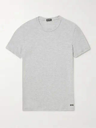 Logo-Appliquéd Stretch Cotton-Jersey T-Shirt