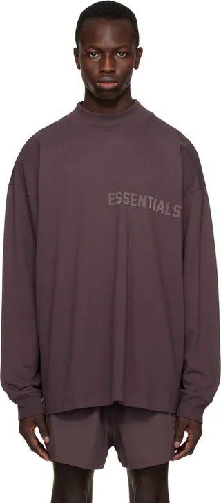 Essentials Purple Crewneck Long Sleeve T-Shirt
