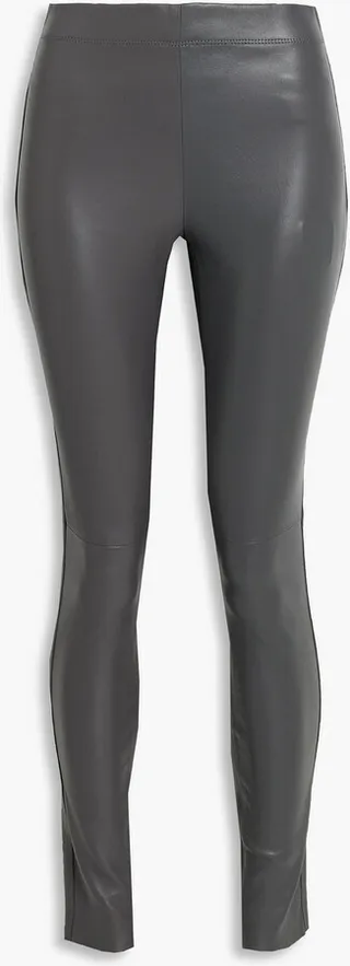 Stretch-leather leggings