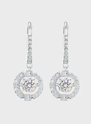 Sparkling Disc Drop Earrings