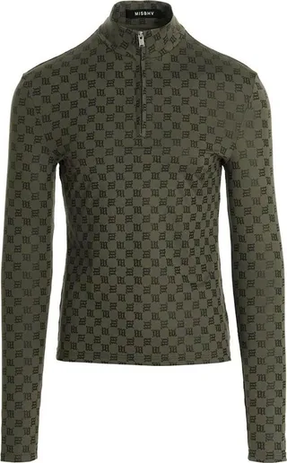 Misbhv Monogram Half-Zip Top