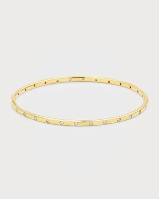 28-Stone Bangle in 18K Gold with Diamonds