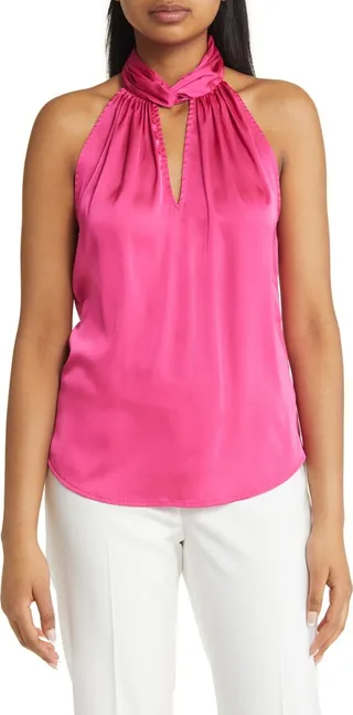 Twist Satin Halter Top