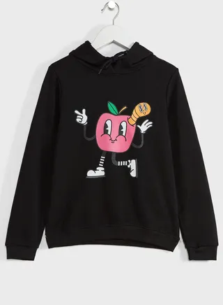 Girls Printed Hoodie