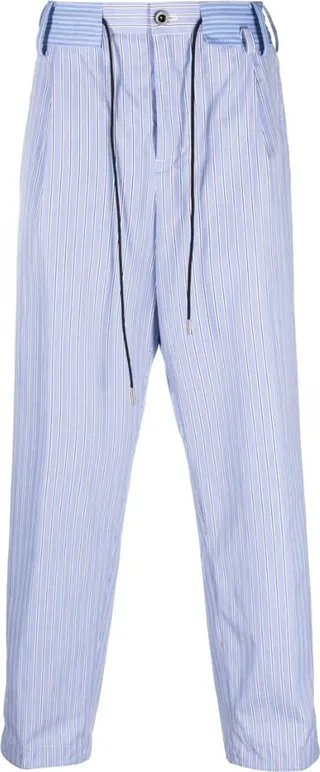 Stripe-Print Straight Trousers