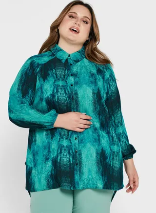 Printed Button Down Shirt