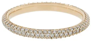 18kt rose gold Moonlight 3-Row pave diamonds ring