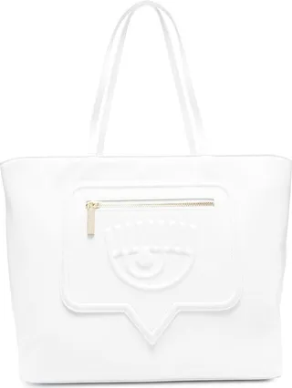 Eyelike-embossed tote bag
