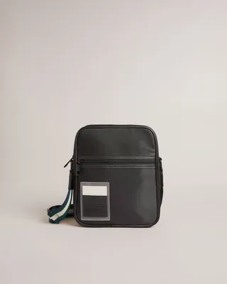Twill Retro Sport Flight Bag in Black