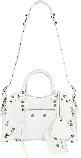 Balenciaga Small Neo Cagole City Bag in White