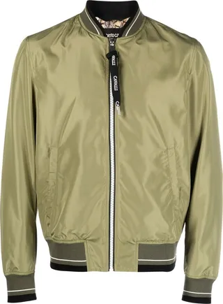 Logo Zipper Bomber Jacket