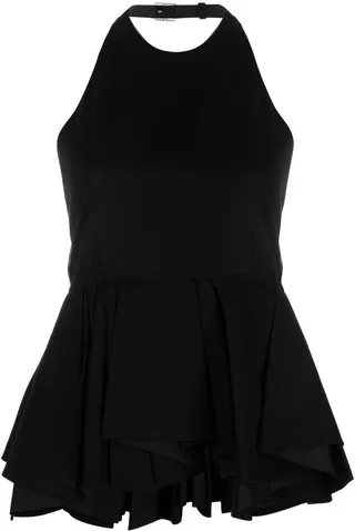 Halterneck Peplum Blouse