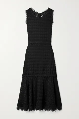 WAIMARI - Lluvia Open-back Crochet-knit Midi Dress - Black