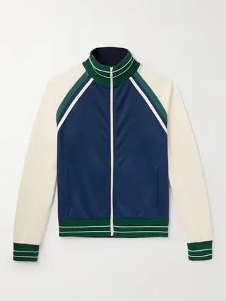 Kola Crochet-Trimmed Jersey Track Jacket