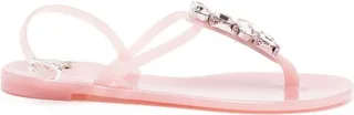 Crystal-Embellished Beach Flip Flops