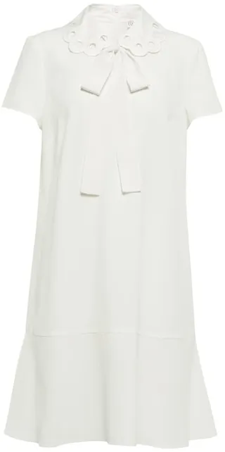 Eyelet-collar minidress
