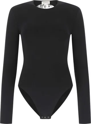 Alexander McQueen Lace Detailed Stretched Bodysuit