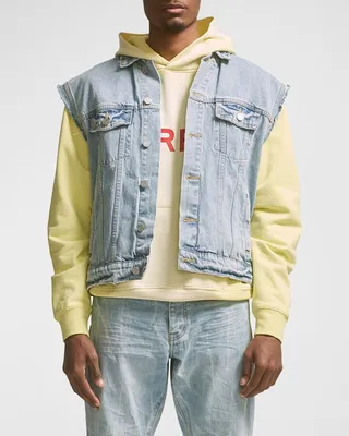 Men's Washed Denim Vest