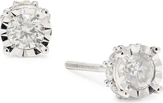 14K White Gold & 1 TCW Diamond Stud Earrings