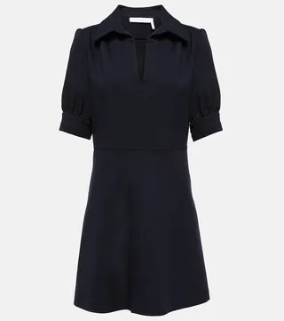 A-line cotton-blend minidress