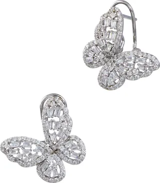 Baguette Butterfly Stud Earrings
