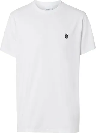 White Embroidered Logo Cotton T-Shirt