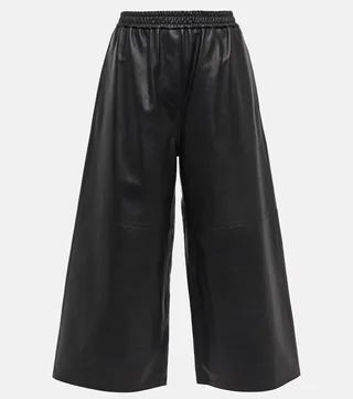 Leather cropped pants