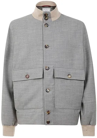 Brunello Cucinelli Pocket Patch Bomber Jacket