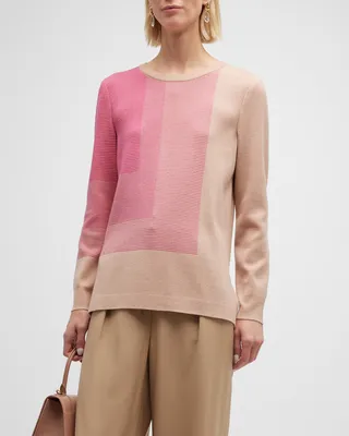 Ombre Colorblock Recycled Knit Tunic