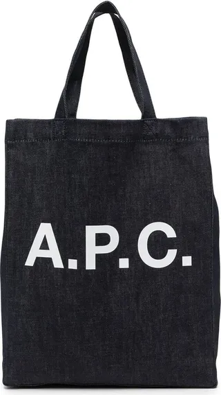 A.p.c. Woman's Blue Mini Lou Cotton Shopper Bag